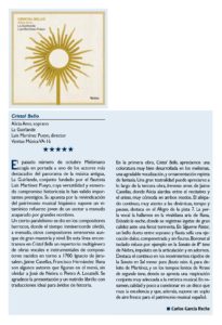 Crítica Melómano Cristal bello